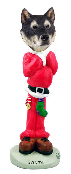 Dog Lover Hand-painted Figurine - Alaskan Malamute Santa Doogie Collectible From Conversation Concepts