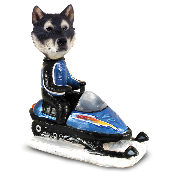 Dog Lover Hand-painted Figurine - Alaskan Malamute Snowmobile Doogie Collectible From Conversation Concepts
