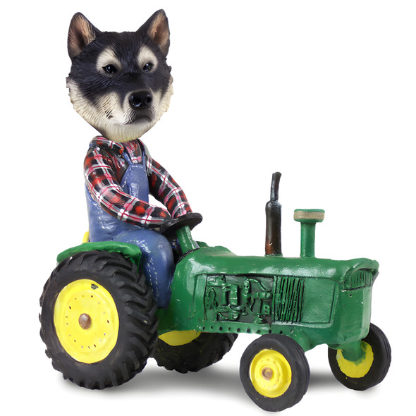 Dog Lover Hand-painted Figurine - Alaskan Malamute Tractor Doogie Collectible From Conversation Concepts