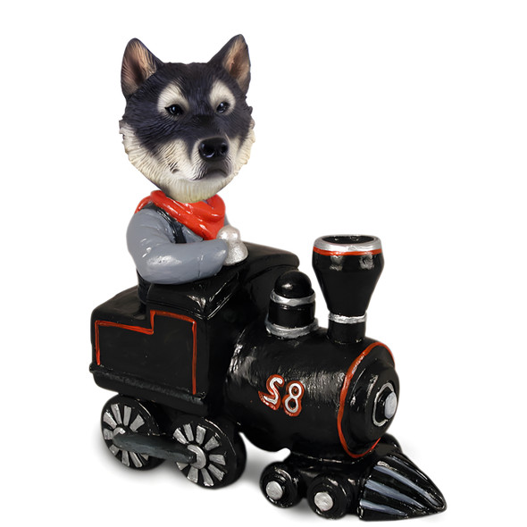 Dog Lover Hand-painted Figurine - Alaskan Malamute Train Doogie Collectible From Conversation Concepts