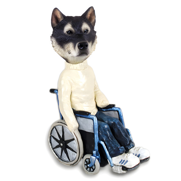 Dog Lover Hand-painted Figurine - Alaskan Malamute Wheelchair Doogie Collectible From Conversation Concepts