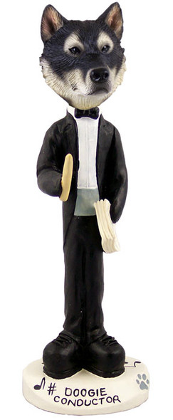 Dog Lover Hand-painted Figurine - Alaskan Malamute Conductor Doogie Collectible From Conversation Concepts