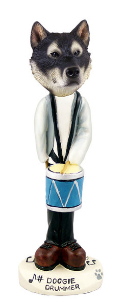 Dog Lover Hand-painted Figurine - Alaskan Malamute Drummer Doogie Collectible From Conversation Concepts