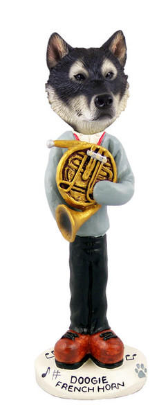 Dog Lover Hand-painted Figurine - Alaskan Malamute French Horn Doogie Collectible From Conversation Concepts