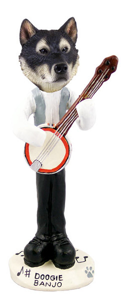 Dog Lover Hand-painted Figurine - Alaskan Malamute Banjo Doogie Collectible From Conversation Concepts