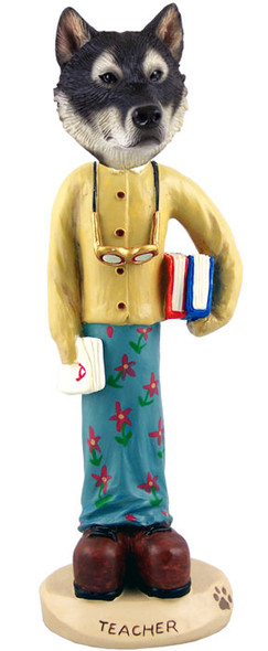 Dog Lover Hand-painted Figurine - Alaskan Malamute Teacher (female) Doogie Collectible From Conversation Concepts