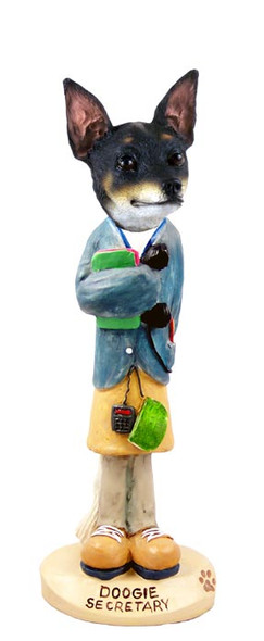 Dog Lover Hand-painted Figurine - Rat Terrier Secretary Doogie Collectible From Conversation Concepts