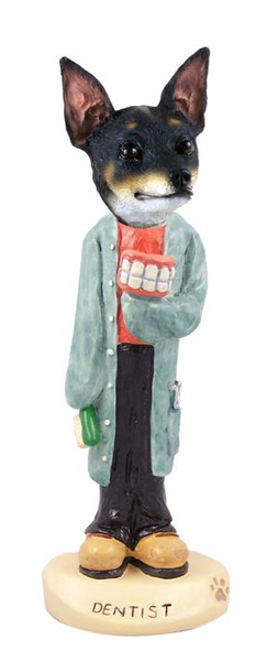 Dog Lover Hand-painted Figurine - Rat Terrier Dentist Doogie Collectible From Conversation Concepts