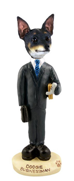 Dog Lover Hand-painted Figurine - Rat Terrier Businessman Doogie Collectible From Conversation Concepts