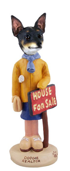 Dog Lover Doogie Collectible Figurine - Rat Terrier Realtor (female) From Conversation Concepts