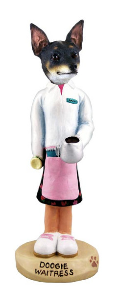 Dog Lover Doogie Collectible Figurine - Rat Terrier Waitress From Conversation Concepts