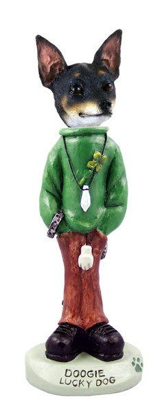 Dog Lover Hand-painted Figurine - Rat Terrier Lucky Dog Doogie Collectible From Conversation Concepts