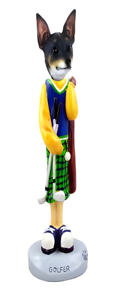 Dog Lover Doogie Collectible Figurine - Rat Terrier Golf From Conversation Concepts