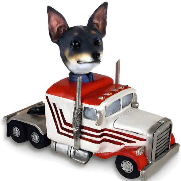 Dog Lover Hand-painted Figurine - Rat Terrier Truck Tractor Doogie Collectible From Conversation Concepts