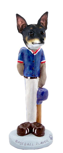 Dog Lover Hand-painted Figurine - Rat Terrier Baseball Player Doogie Collectible From Conversation Concepts