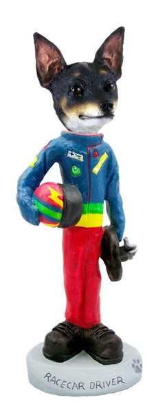 Dog Lover Doogie Collectible Figurine - Rat Terrier Racecar Driver From Conversation Concepts