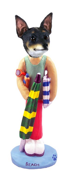 Dog Lover Hand-painted Figurine - Rat Terrier Beach Doogie Collectible From Conversation Concepts