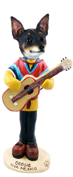 Dog Lover Hand-painted Figurine - Rat Terrier Viva Mexico Doogie Collectible From Conversation Concepts