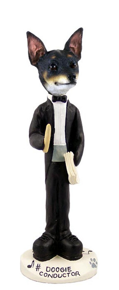 Dog Lover Hand-painted Figurine - Rat Terrier Conductor Doogie Collectible From Conversation Concepts