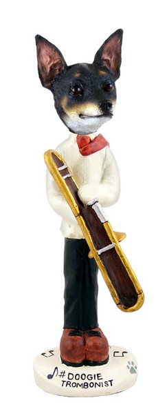 Dog Lover Doogie Collectible Figurine - Rat Terrier Trombonist From Conversation Concepts