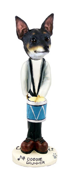 Dog Lover Hand-painted Figurine - Rat Terrier Drummer Doogie Collectible From Conversation Concepts