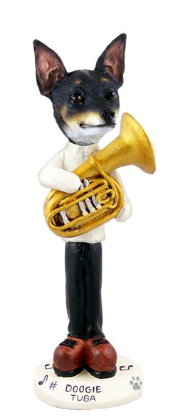 Dog Lover Doogie Collectible Figurine - Rat Terrier Tuba From Conversation Concepts