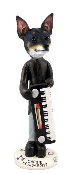 Dog Lover Hand-painted Figurine - Rat Terrier Keyboardist Doogie Collectible From Conversation Concepts