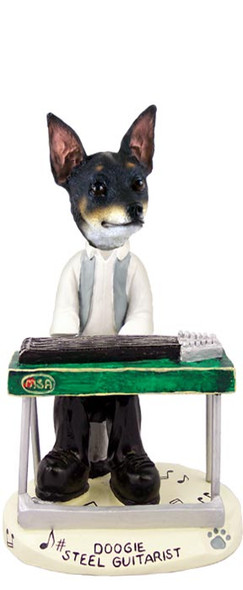 Dog Lover Hand-painted Figurine - Rat Terrier Steel Guitarist Doogie Collectible From Conversation Concepts