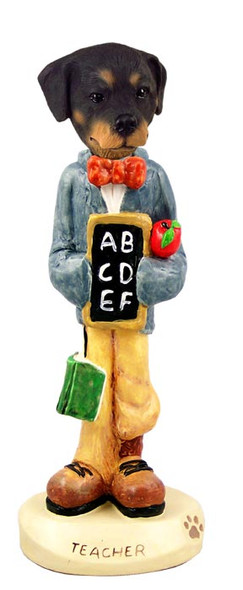 Dog Lover Hand-painted Figurine - Rottweiler Teacher Doogie Collectible From Conversation Concepts