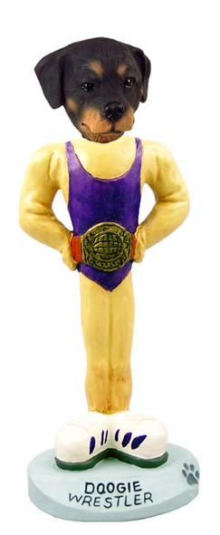 Dog Lover Doogie Collectible Figurine - Rottweiler Wrestler From Conversation Concepts