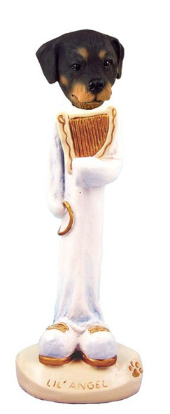 Dog Lover Doogie Collectible Figurine - Rottweiler Lil' Angel From Conversation Concepts