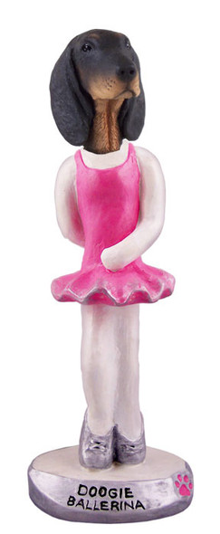 Dog Lover Hand-painted Figurine - Coonhound Black & Tan Ballerina Doogie Collectible From Conversation Concepts