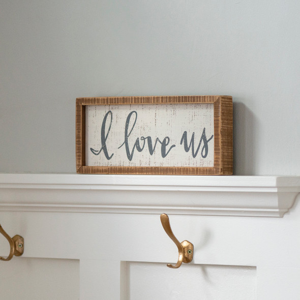 I Love Us by Decorative Inset Wooden Box Sign from Primitives by Kathy