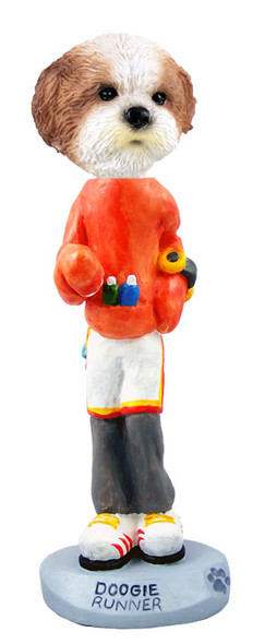 Dog Lover Hand-painted Figurine - Shih Tzu Tan W/sport Cut Runner Doogie Collectible From Conversation Concepts