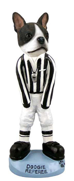 Dog Lover Hand-painted Figurine - Boston Terrier Referee Doogie Collectible From Conversation Concepts