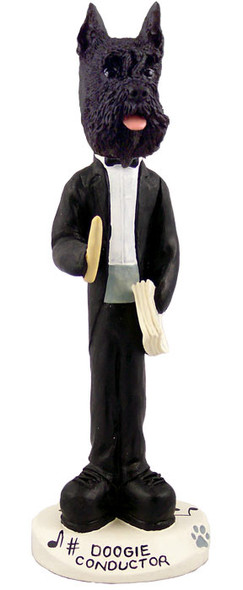 Dog Lover Hand-painted Figurine - Schnauzer Black Conductor Doogie Collectible From Conversation Concepts