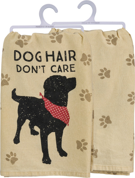 Pet Lover Dog Hair Don't Care Cotton Dish Towel from Primitives by Kathy