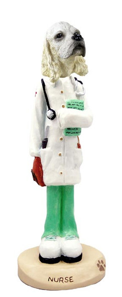 Dog Lover Hand-painted Figurine - Cocker Spaniel Blonde Nurse Doogie Collectible From Conversation Concepts
