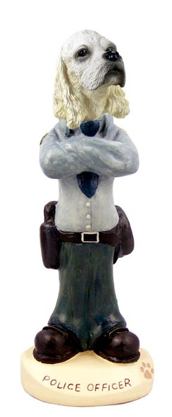 Dog Lover Hand-painted Figurine - Cocker Spaniel Blonde Police Doogie Collectible From Conversation Concepts