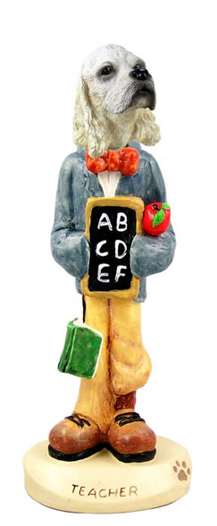 Dog Lover Hand-painted Figurine - Cocker Spaniel Blonde Teacher Doogie Collectible From Conversation Concepts