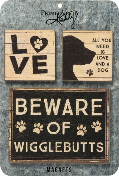 Dog Lover 3 Piece Magnet Set from Primitives by Kathy