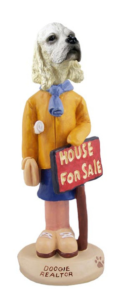 Dog Lover Hand-painted Figurine - Cocker Spaniel Blonde Realtor (female) Doogie Collectible From Conversation Concepts