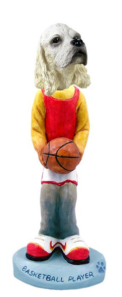 Dog Lover Hand-painted Figurine - Cocker Spaniel Blonde Basketball Doogie Collectible From Conversation Concepts