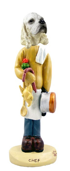 Dog Lover Hand-painted Figurine - Cocker Spaniel Blonde Chef Doogie Collectible From Conversation Concepts