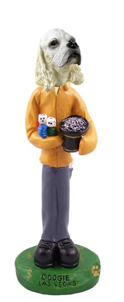 Dog Lover Hand-painted Figurine - Cocker Spaniel Blonde Las Vegas Doogie Collectible From Conversation Concepts