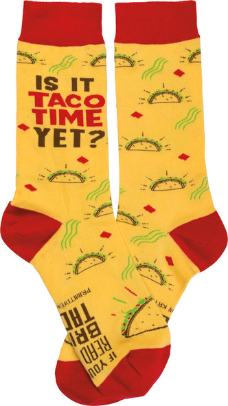 Is It Taco Time Yet? Colorfully Printed Cotton Socks from Primitives by Kathy
