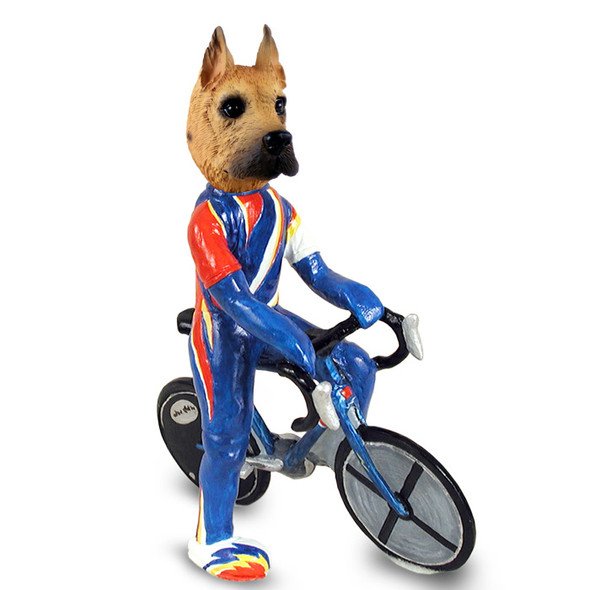 Dog Lover Hand-painted Figurine - Great Dane Fawn Bicycle Doogie Collectible From Conversation Concepts