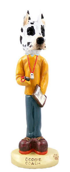 Dog Lover Hand-painted Figurine - Great Dane Harlequin Coach Doogie Collectible From Conversation Concepts