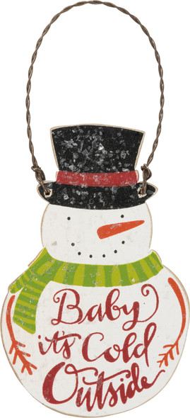 Top Hat Snowman Baby It's Cold Outside Hanging Christmas Ornament from Primitives by Kathy