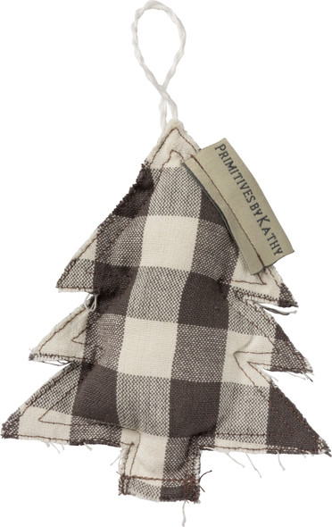 Buffalo Check Christmas Tree Hanging Cotton Christmas Ornament 3.5x5 from Primitives by Kathy